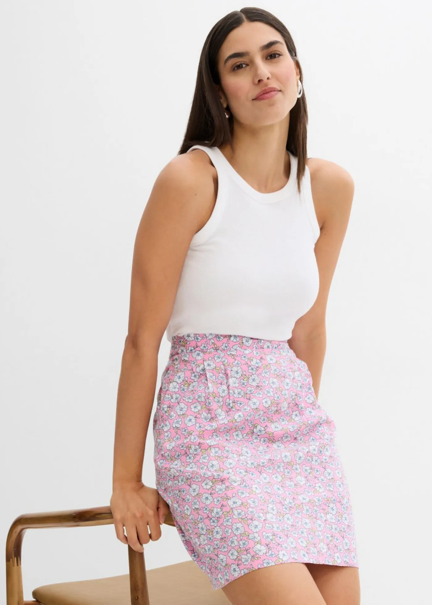 Mujer bonprix bonprix Minifalda de viscosa fluida