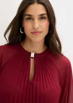 Mujer bonprix bonprix Minivestido de gasa fina con plisado