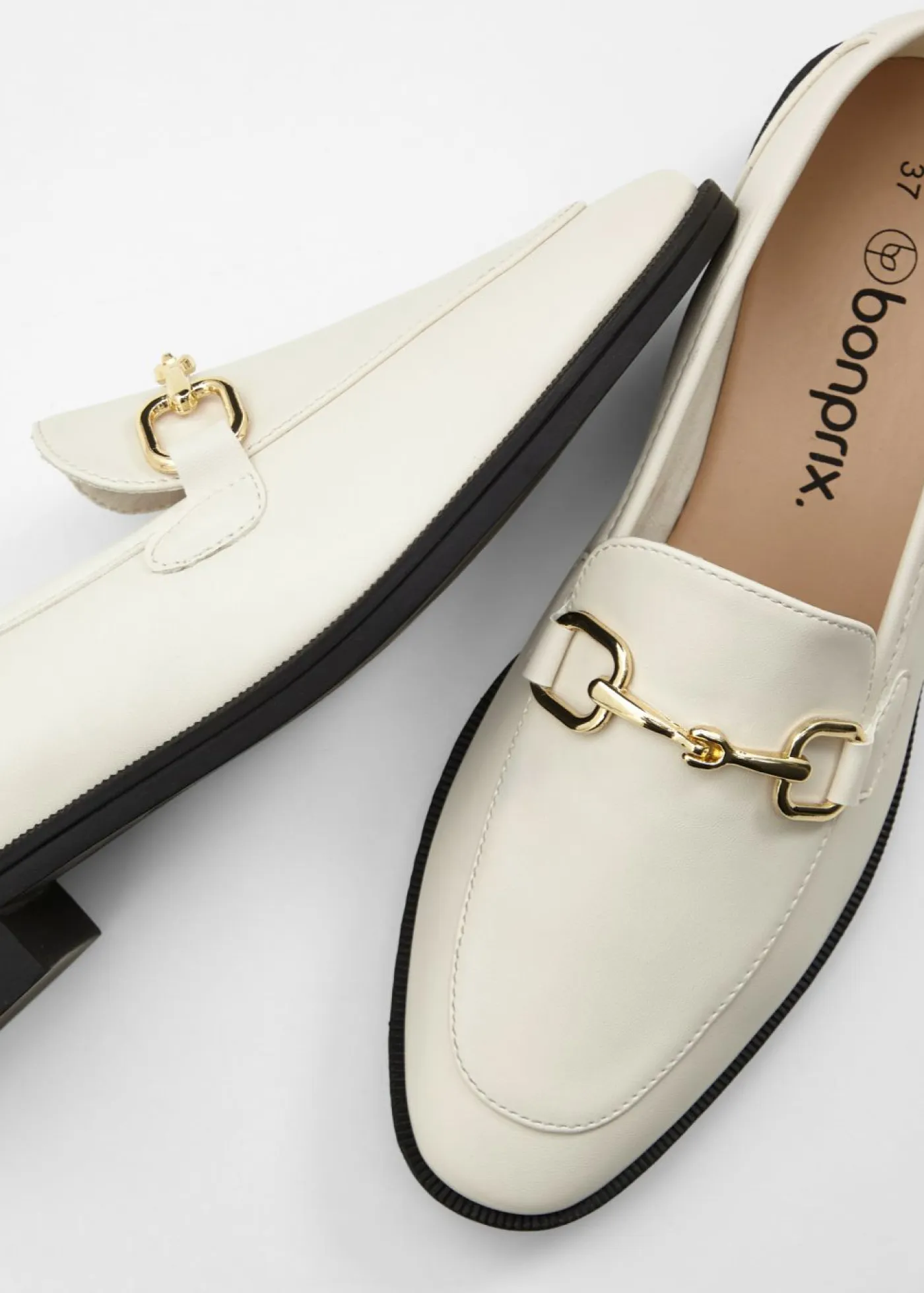 bonprix bonprix Mocasines|Zapatos Primavera-Verano>Mocasines con hebilla blanco perla