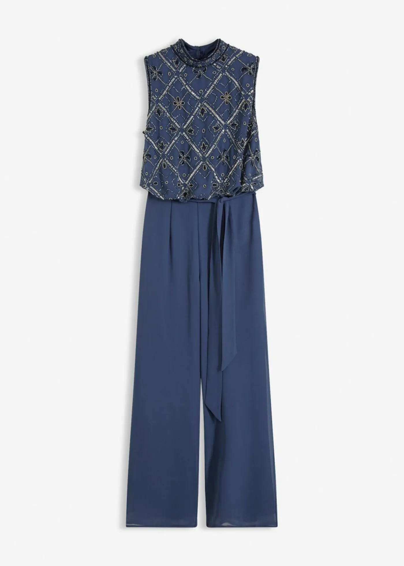 bonprix bonprix Monos|Ropa Elegante>Mono con bordado de perlas azul marino-plata