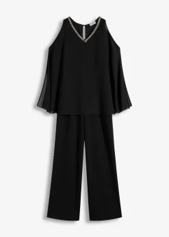 Mujer bonprix bonprix Mono con capa y adornos de piedras brillantes