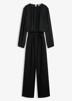 bonprix bonprix Monos>Mono con gasa y purpurina Negro