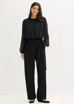 bonprix bonprix Monos>Mono con gasa y purpurina Negro