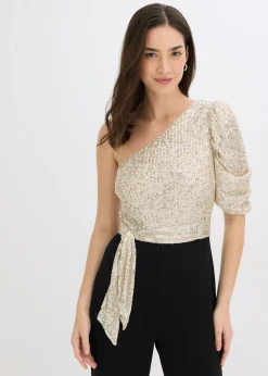 bonprix bonprix Monos>Mono con lentejuelas Negro-plata