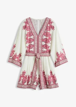 bonprix bonprix Monos>Mono con lino piel/rosa caliente