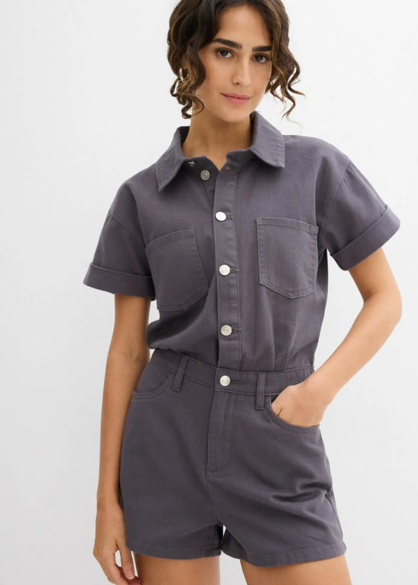 Mujer bonprix bonprix Mono corto de algodón puro