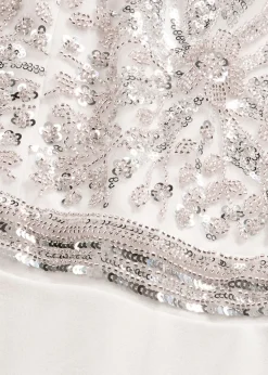 bonprix bonprix Monos|Novedades>Mono de crepé estructurado con bordado de perlas Blanco lana