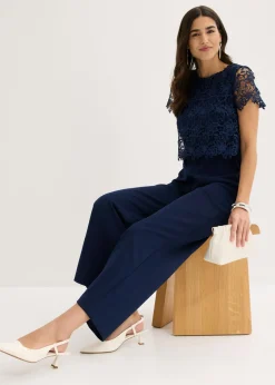 Mujer bonprix bonprix Mono de neopreno suave con encaje