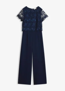 bonprix bonprix Monos|Tallas Pequeñas>Mono de neopreno suave con encaje Azul marino