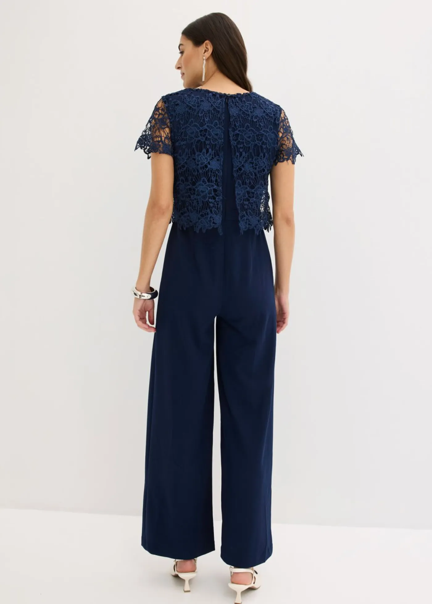 bonprix bonprix Monos|Tallas Pequeñas>Mono de neopreno suave con encaje Azul marino