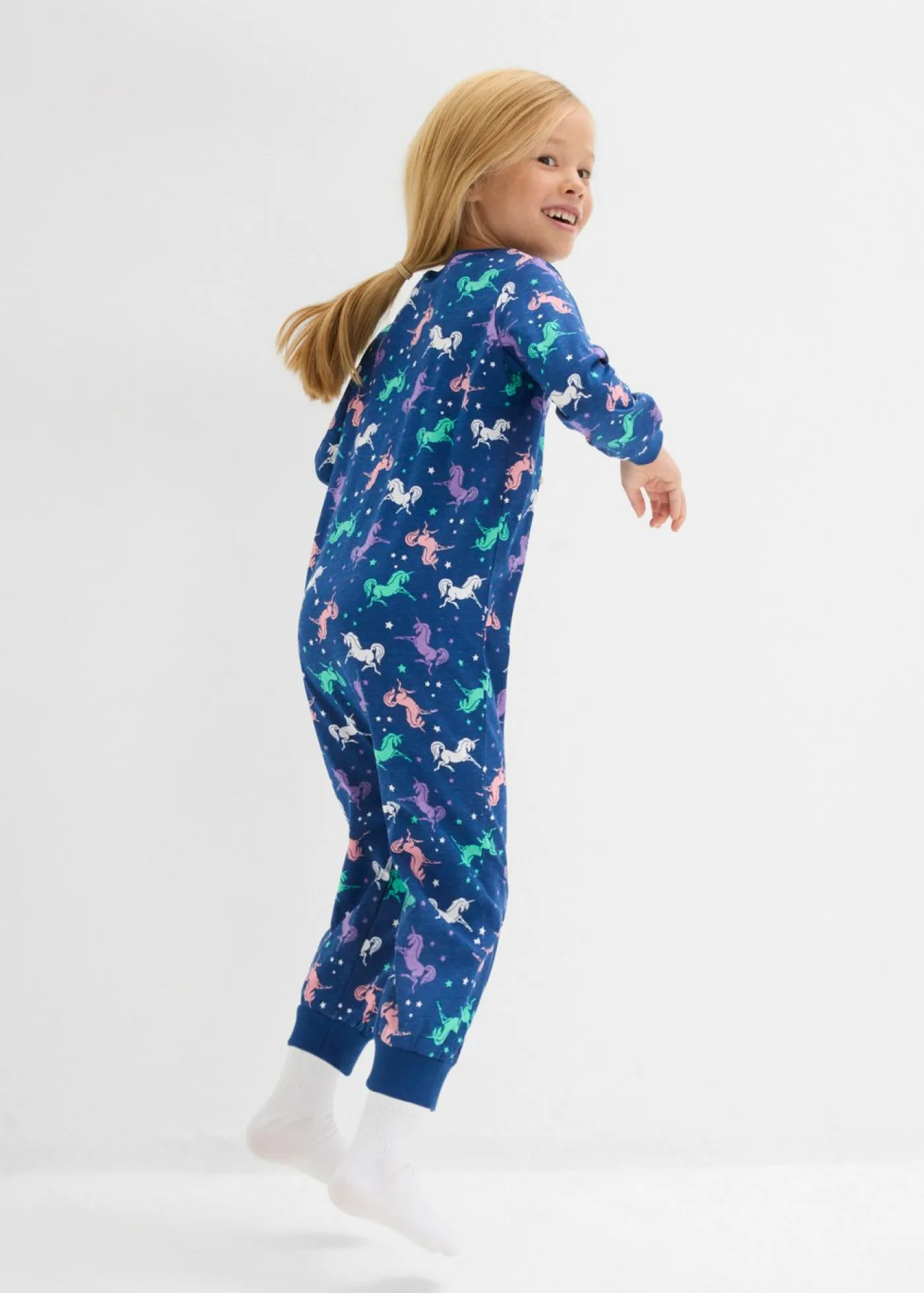 bonprix bonprix Niña·Pijamas>Mono de pijama de niña + mono de muñeca (2 piezas) Azul