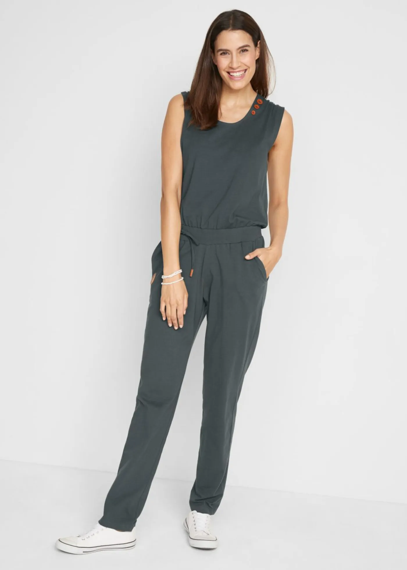 bonprix bonprix Monos>Mono de punto de mezcla de algodón Antracita jaspeado