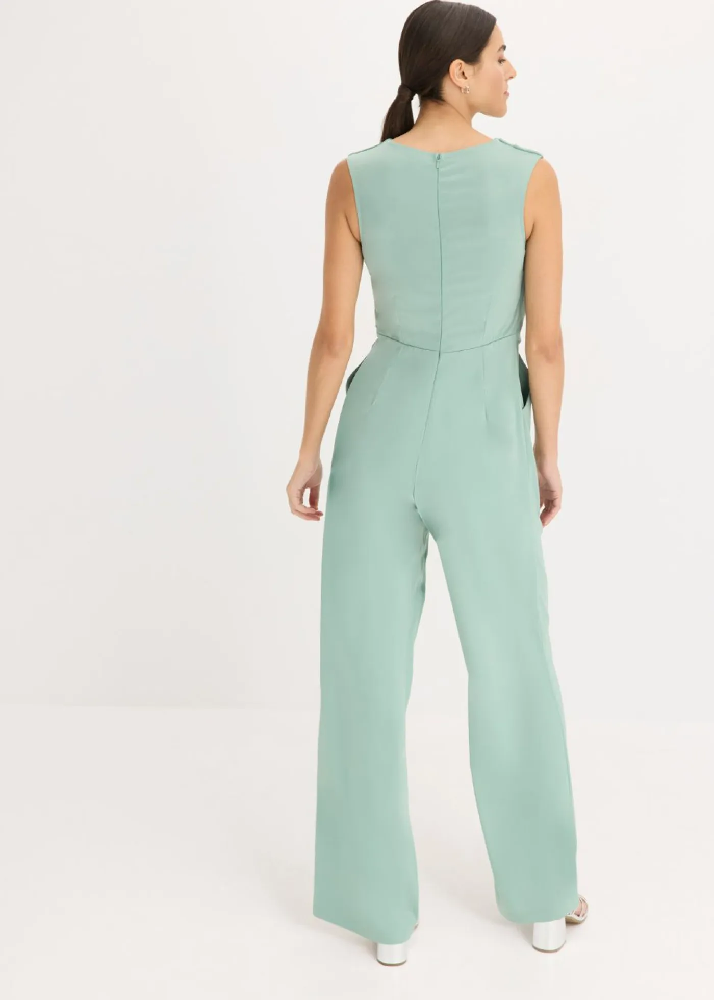 bonprix bonprix Novedades|Ropa Elegante>Mono de satén brillante Verde pastel