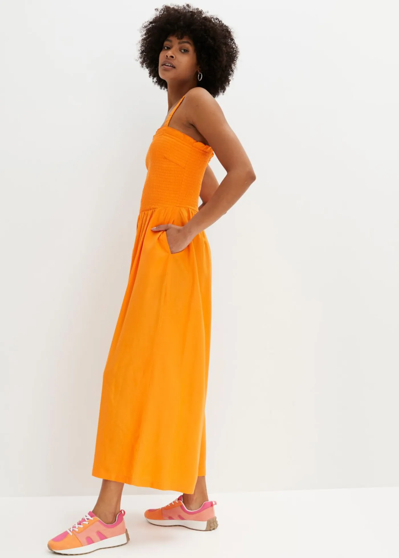 bonprix bonprix Monos>Mono de viscosa fluida Naranja calabaza