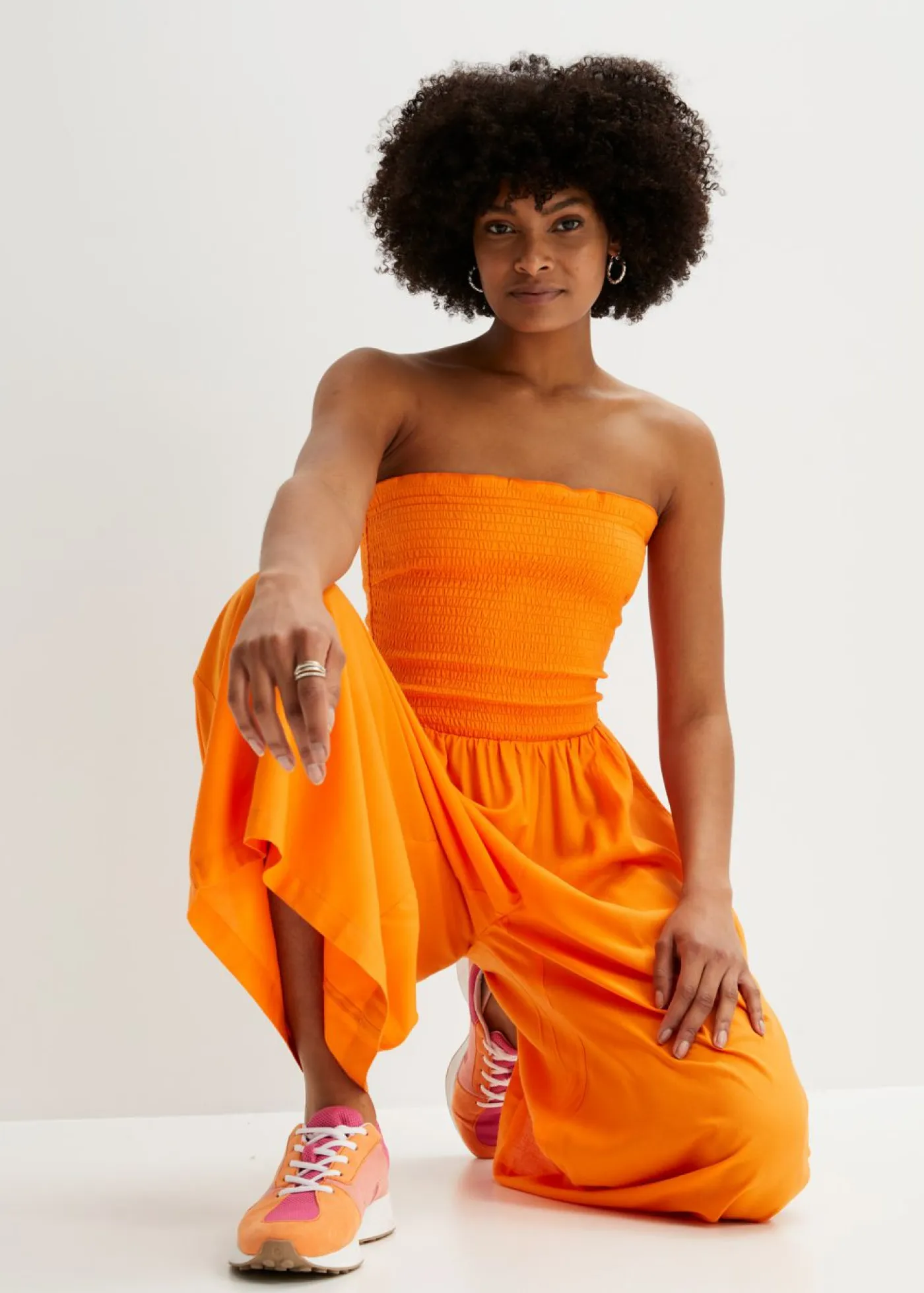 bonprix bonprix Monos>Mono de viscosa fluida Naranja calabaza