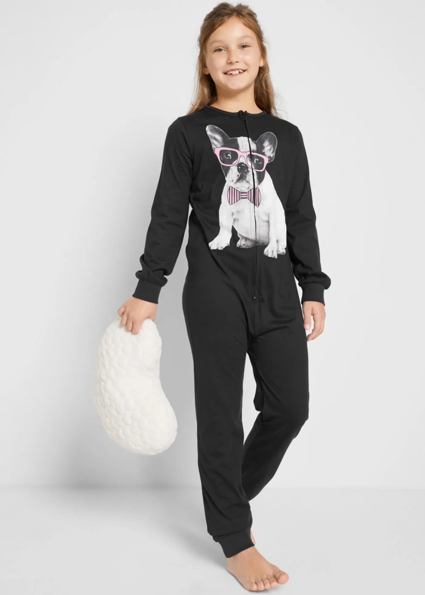 bonprix bonprix Niña·Pijamas>Mono para dormir de algodón orgánico puro Negro