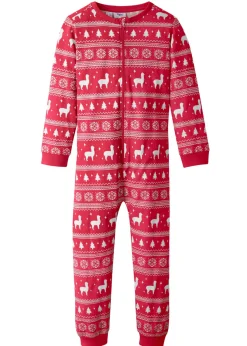 bonprix bonprix Niño·Pijamas|Niña·Pijamas>Mono para niñas Rojo oscuro con estampado navideño