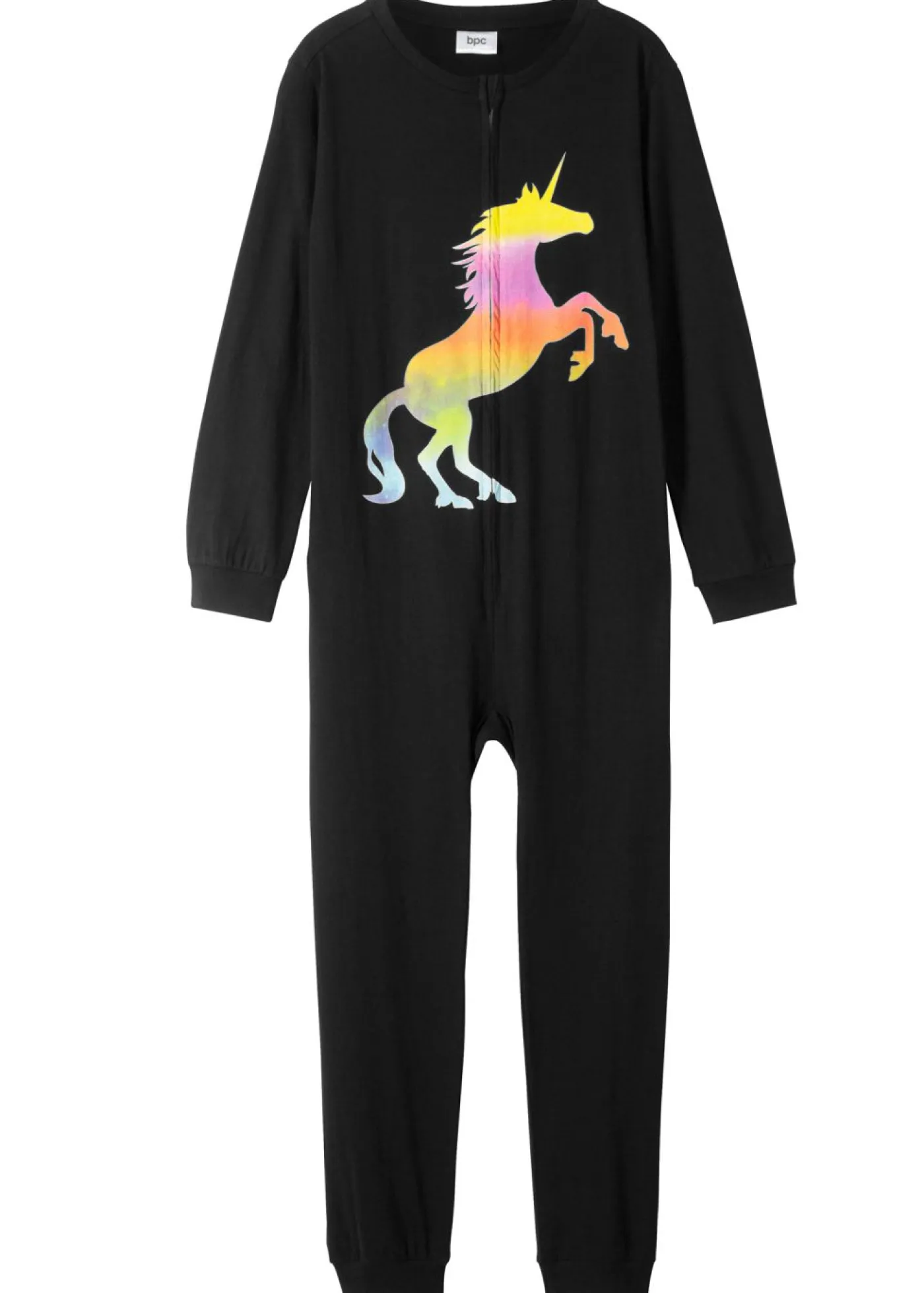 bonprix bonprix Niña·Pijamas>Mono pijama con algodón suave Negro estampado