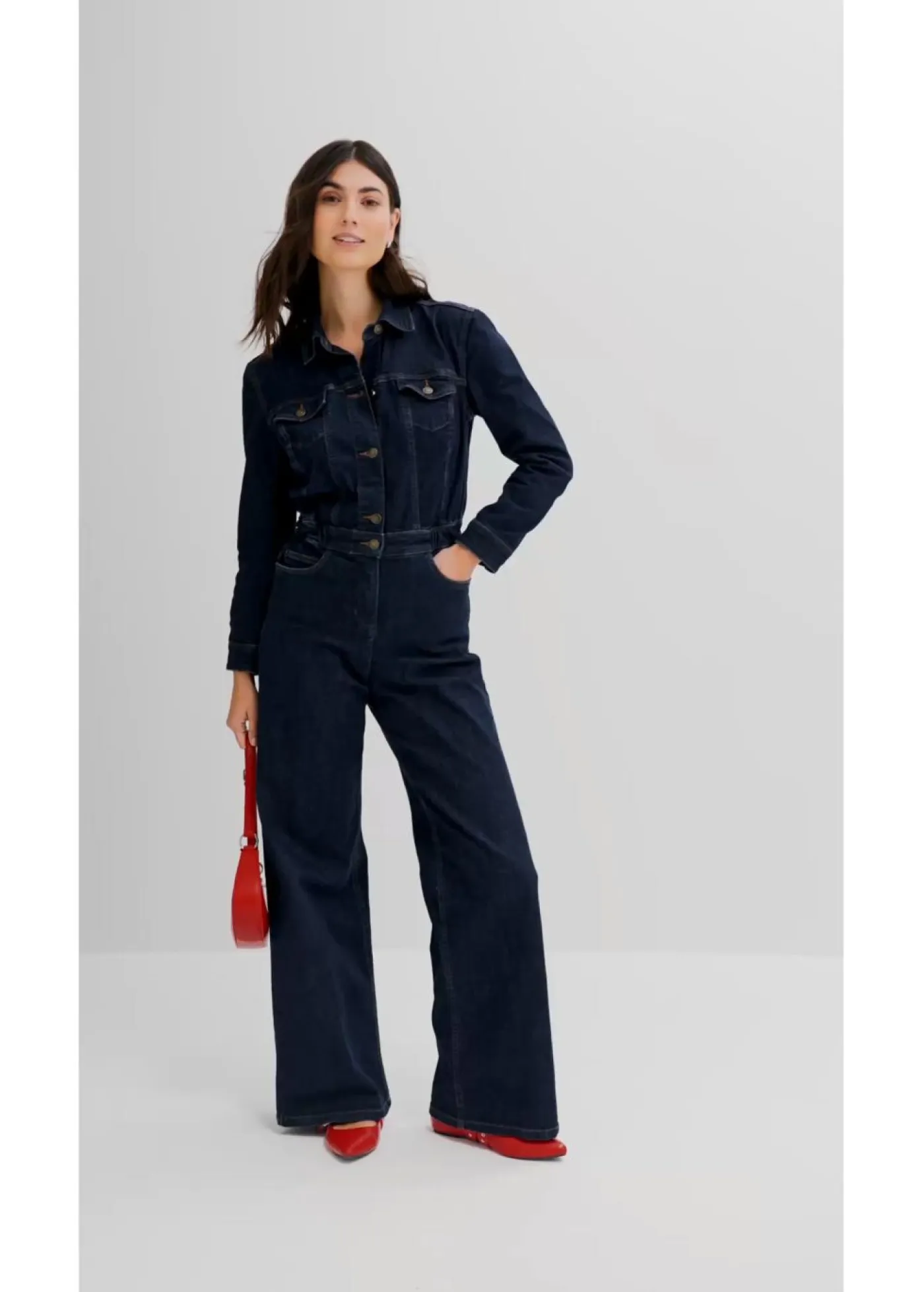 bonprix bonprix Monos>Mono vaquero Azul oscuro denim