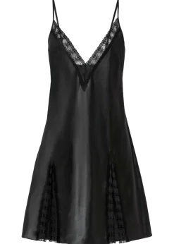 bonprix bonprix Corsés|Lencería>Negligé de satén Negro