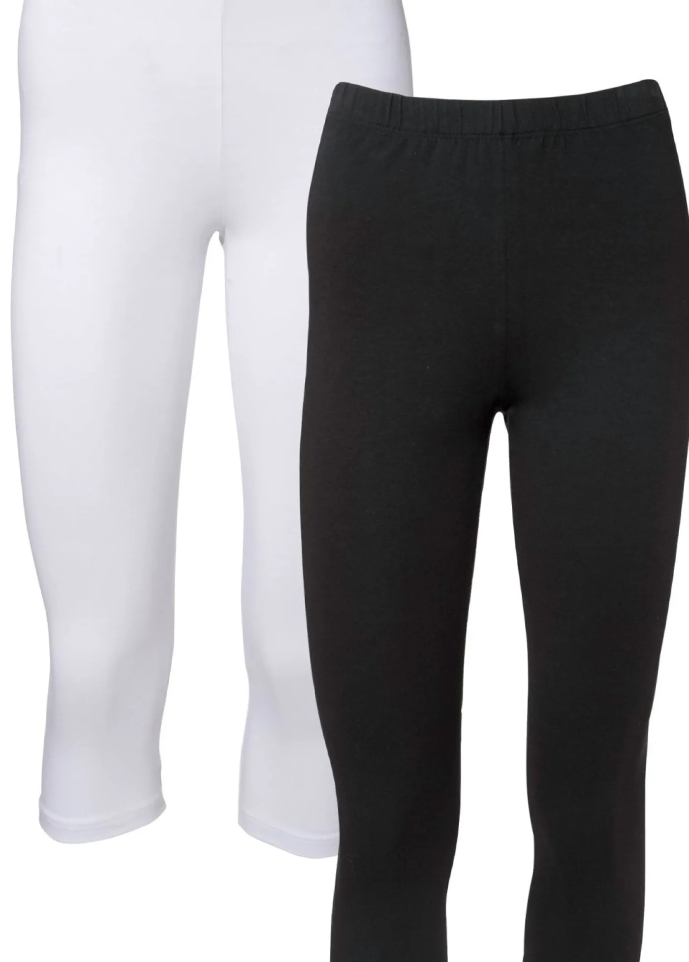 bonprix bonprix Básicos|Pantalones>Pack de 2 leggings cropped Blanco-negro
