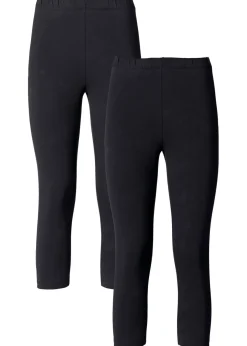 bonprix bonprix Básicos|Pantalones>Pack de 2 leggings cropped Negro