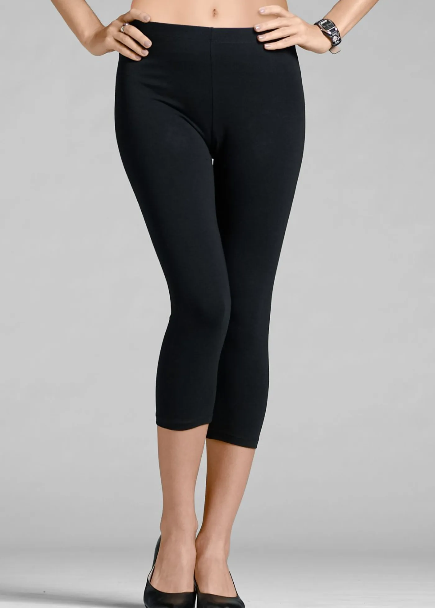 bonprix bonprix Básicos|Pantalones>Pack de 2 leggings cropped Negro