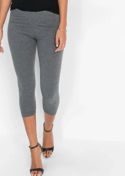bonprix bonprix Básicos|Pantalones>Pack de 2 leggings cropped Gris-negro