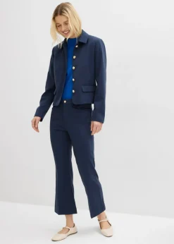 Mujer bonprix bonprix Pantalón 7/8 acampanado con botón decorativo