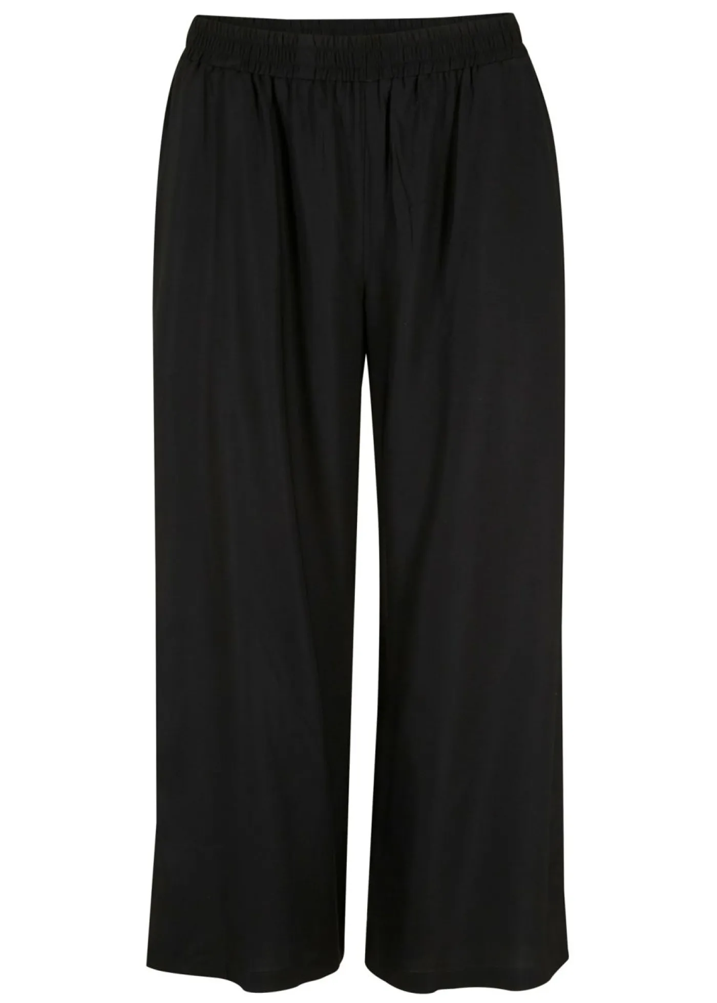 bonprix bonprix Pantalones>Pantalón 3/4 con cintura cómoda, de viscosa Negro