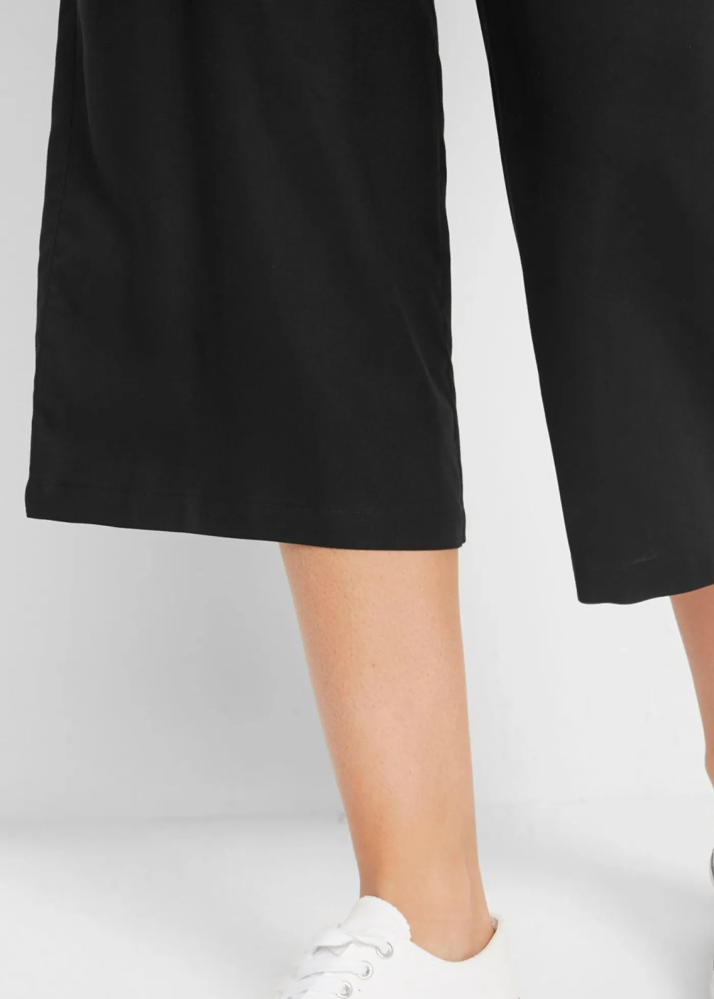 bonprix bonprix Pantalones>Pantalón 3/4 con cintura cómoda, de viscosa Negro