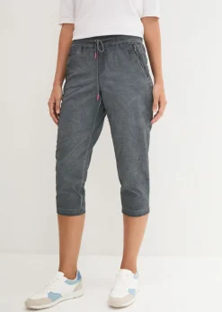 Mujer bonprix bonprix Pantalón 3/4 con cordón en contraste