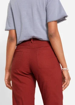 Mujer bonprix bonprix Pantalón 3/4 en mezcla de algodón y lino