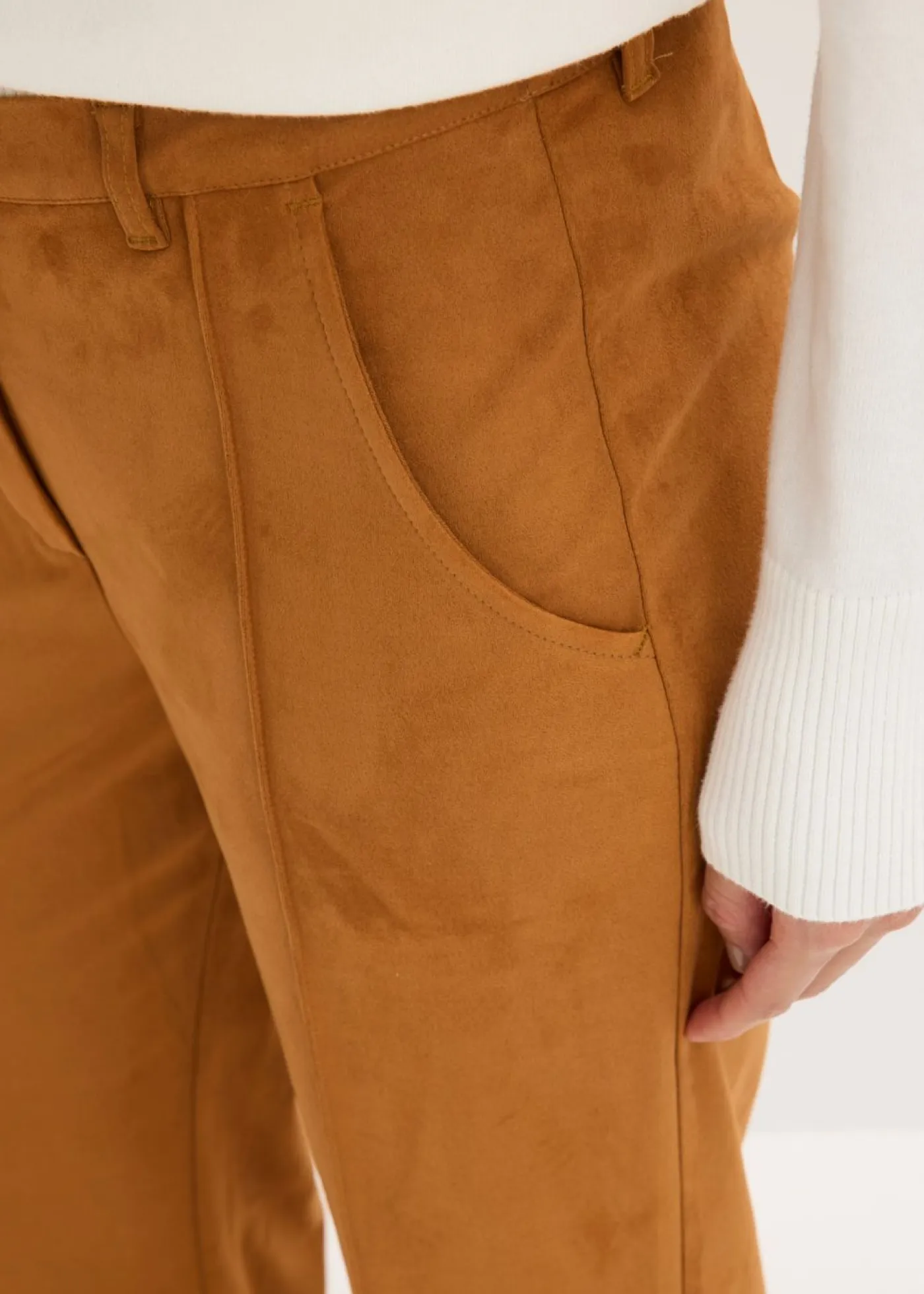 Mujer bonprix bonprix Pantalón acampanado de ante sintético