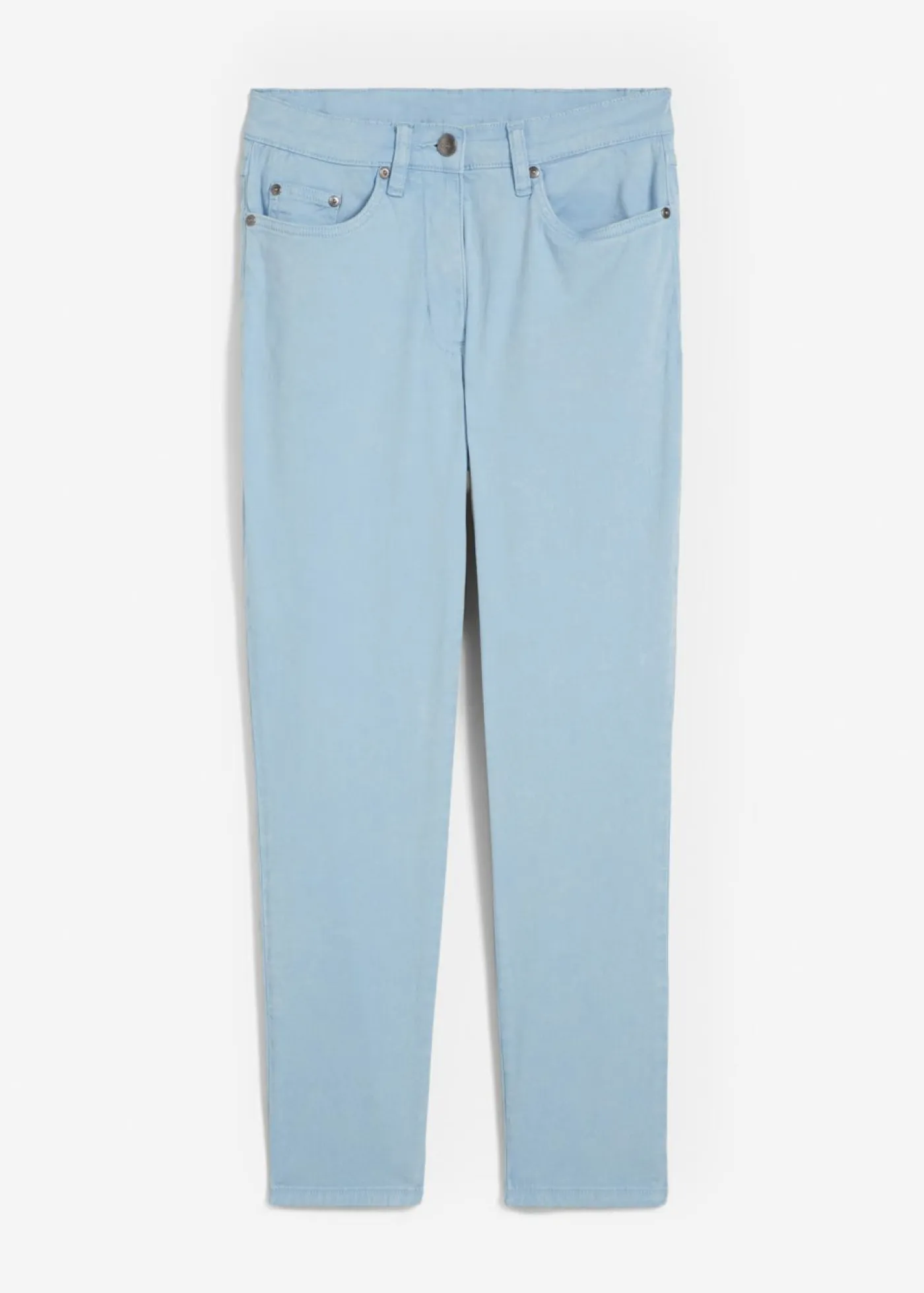 bonprix bonprix Pantalones>Pantalón acortado de sarga con aspecto desgastado Azul claro