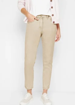 Mujer bonprix bonprix Pantalón acortado de sarga con aspecto desgastado