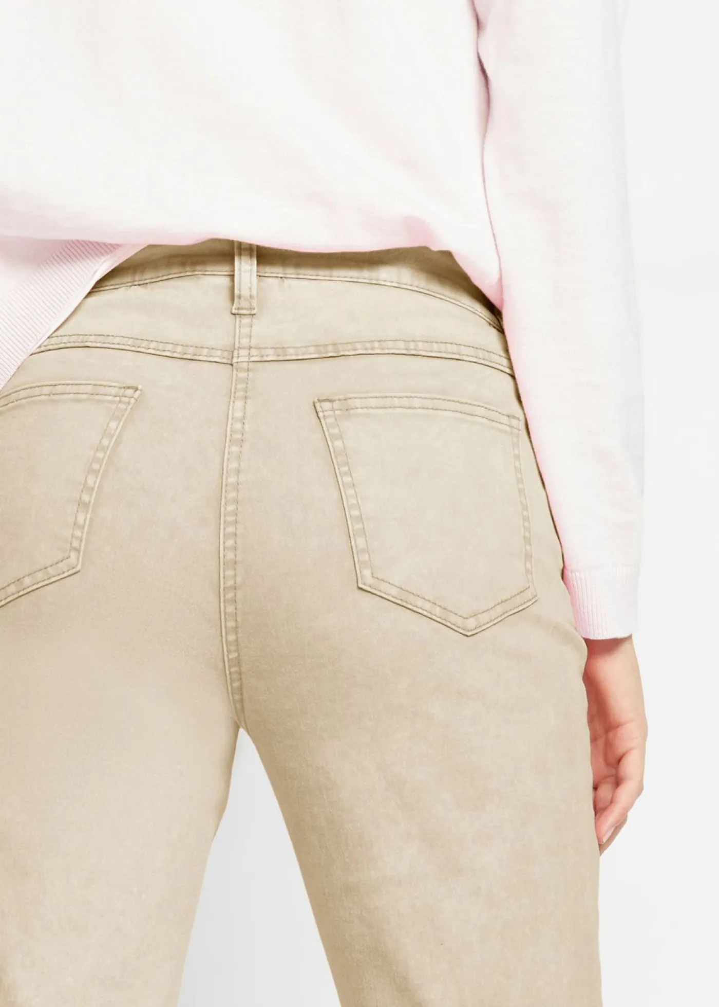 Mujer bonprix bonprix Pantalón acortado de sarga con aspecto desgastado