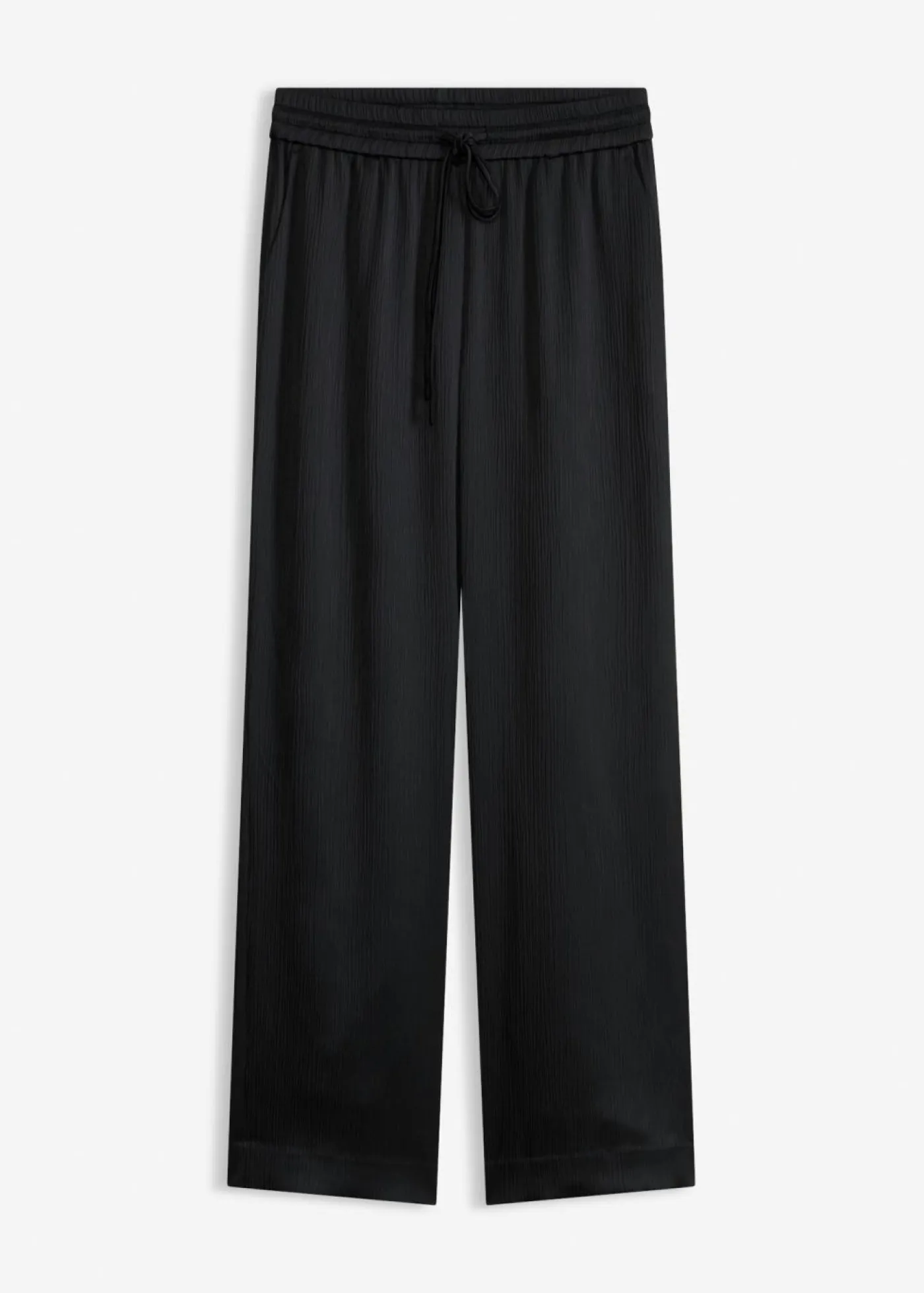 bonprix bonprix Pantalones>Pantalón ancho con cinturilla cómoda Negro