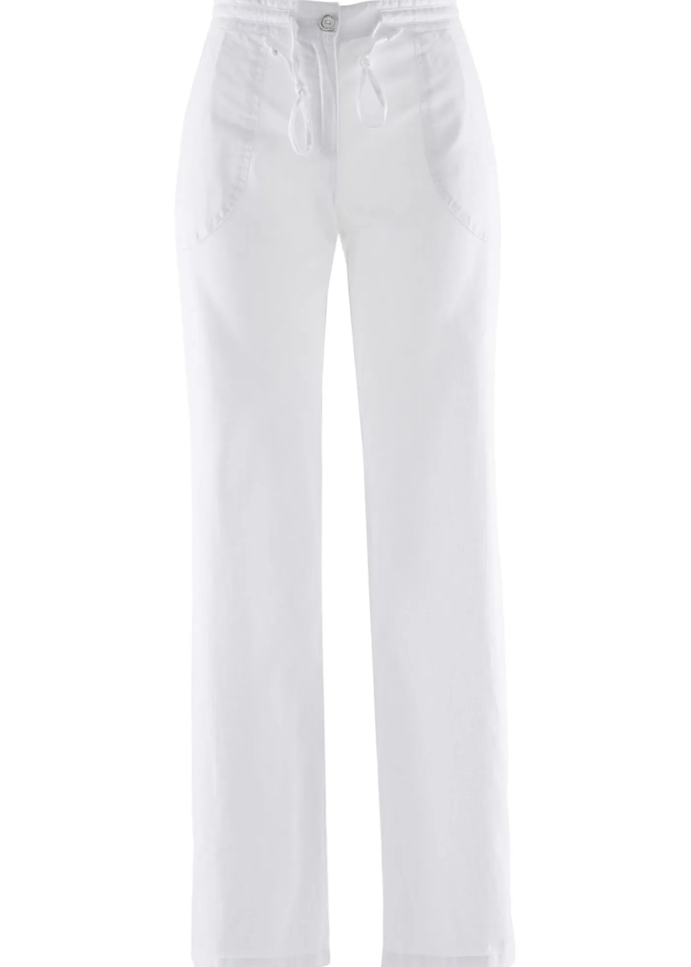 bonprix bonprix Pantalones|Tallas Pequeñas>Pantalón ancho con lino Blanco