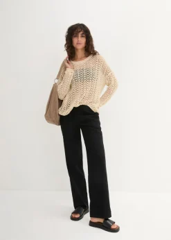 Mujer bonprix bonprix Pantalón ancho con lino