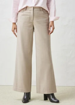 Mujer bonprix bonprix Pantalón ancho de 5 bolsillos con lana
