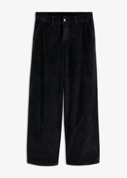 bonprix bonprix Pantalones>Pantalón ancho de pana Negro