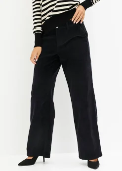 bonprix bonprix Pantalones>Pantalón ancho de pana Negro