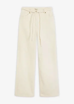 Mujer bonprix bonprix Pantalón ancho de pana con cinturón