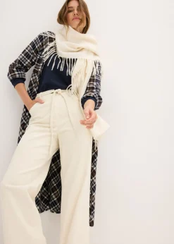 Mujer bonprix bonprix Pantalón ancho de pana con cinturón