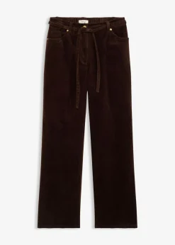 Mujer bonprix bonprix Pantalón ancho de pana con cinturón