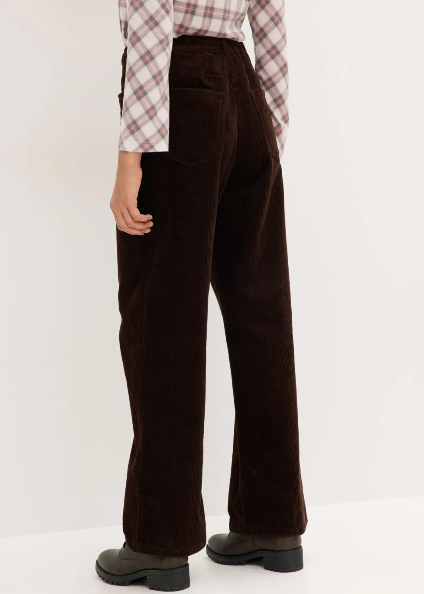 Mujer bonprix bonprix Pantalón ancho de pana con cinturón