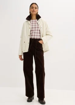 Mujer bonprix bonprix Pantalón ancho de pana con cinturón