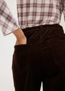 Mujer bonprix bonprix Pantalón ancho de pana con cinturón