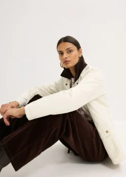 Mujer bonprix bonprix Pantalón ancho de pana con cinturón